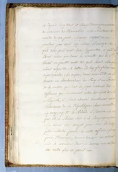 Jean-Jacques Rousseau velencei francia nagykövet titkáraként írt levelének 2. oldala, 1743. október